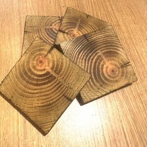 Rustic Wooden Coasters Set